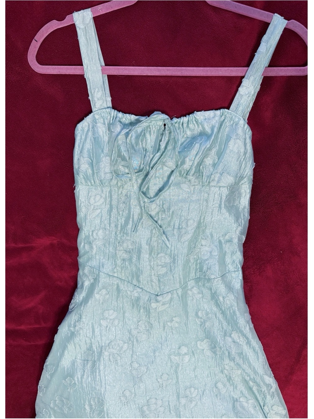 Shimmery Seafoam Floral Cottagecore Dress *see description